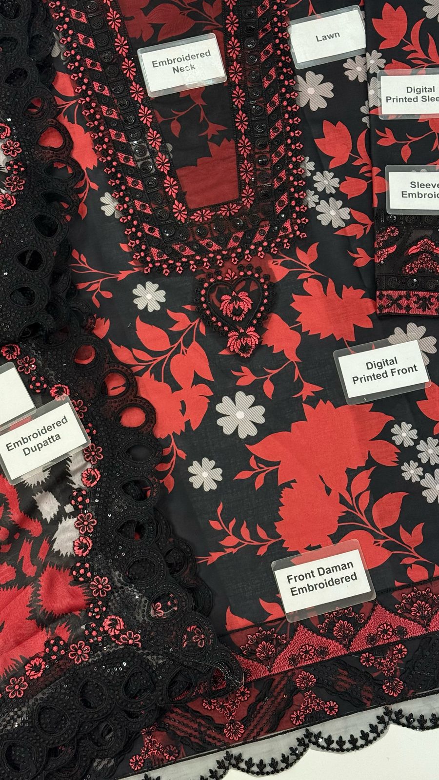 Ramsha Red black - Danish Cloth