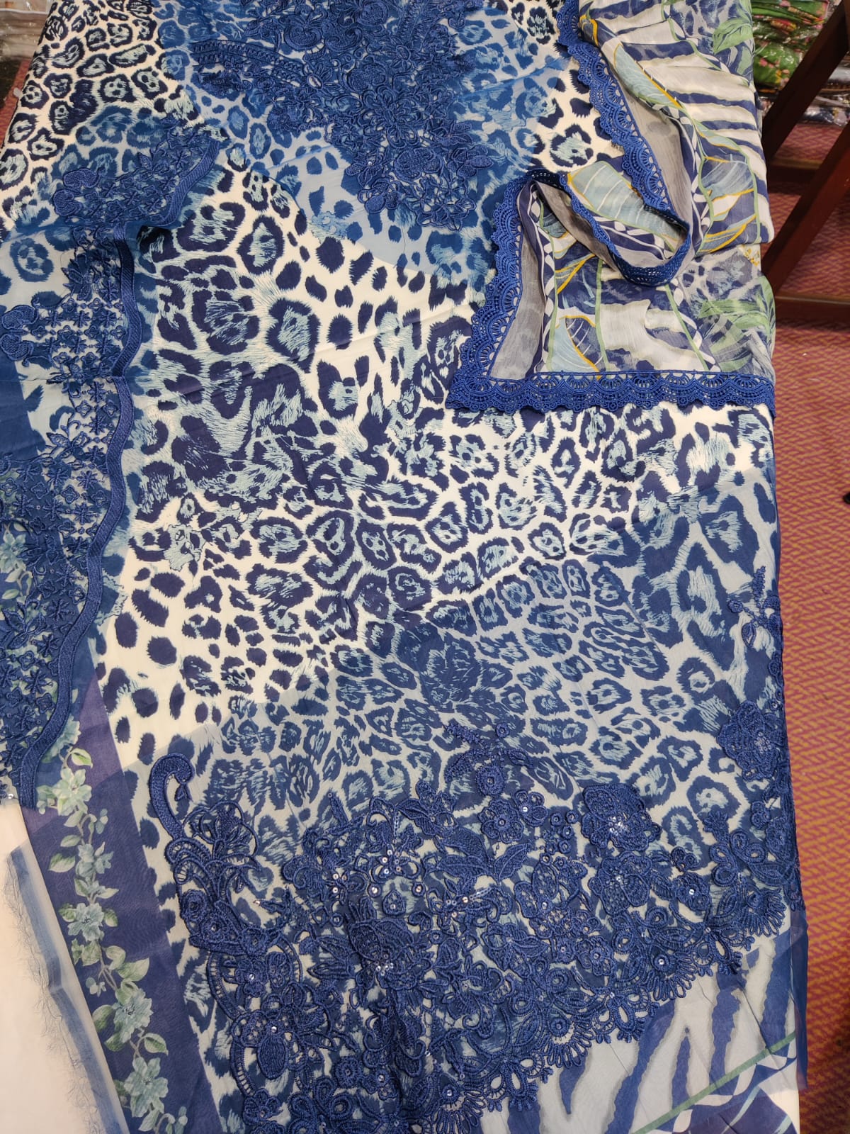 Danish Cloth Elaf electric blue fabric swatch in a new vibrant shade with textured pattern and soft finish.