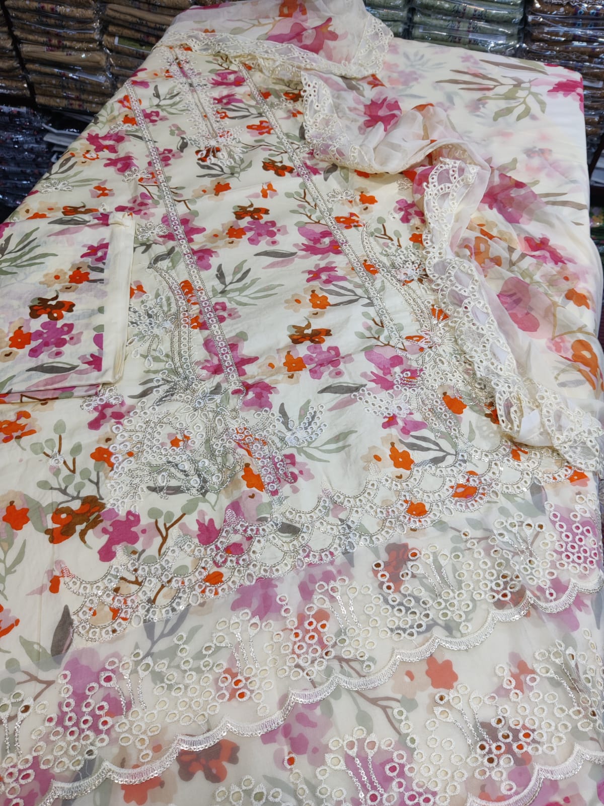 New Danish Cloth crimson agha with intricate embroidery and traditional design, displayed on a neutral background.