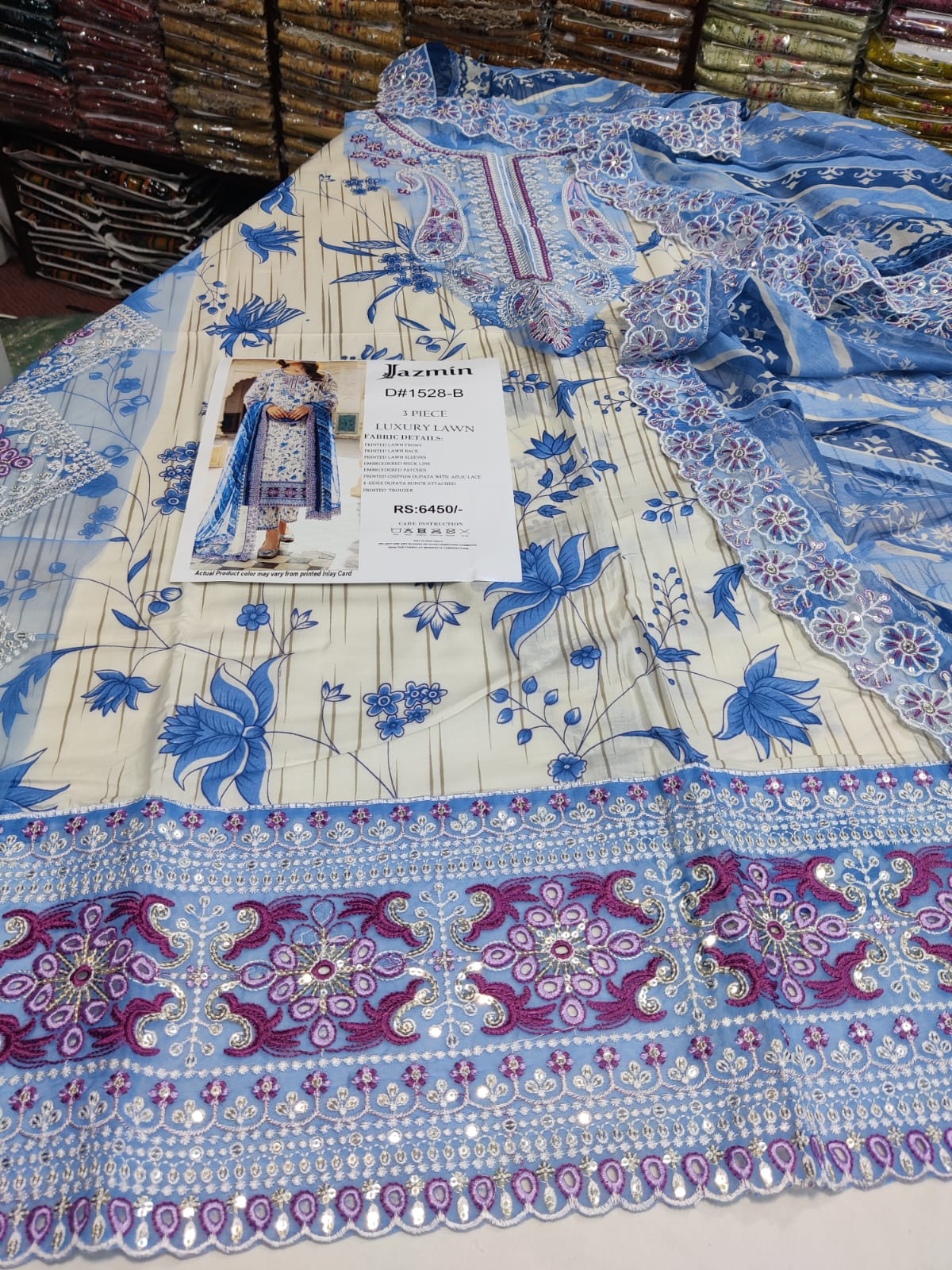Jazmine blue white Daman