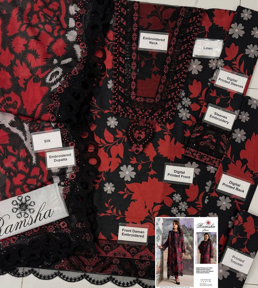 Ramsha Red black - Danish Cloth